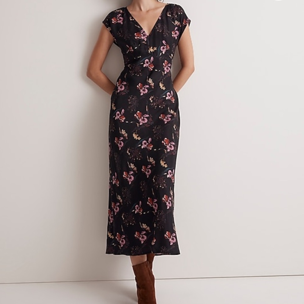 Madewell wide v-neck midi dress NWT sz 8
